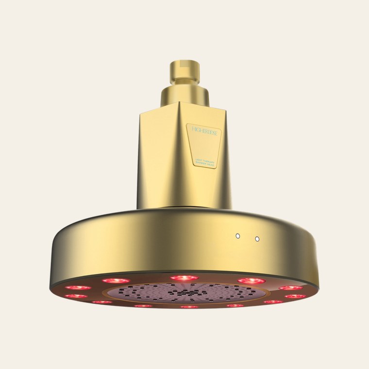 HigherDOSE Red Light Shower Filter, Polished Brass