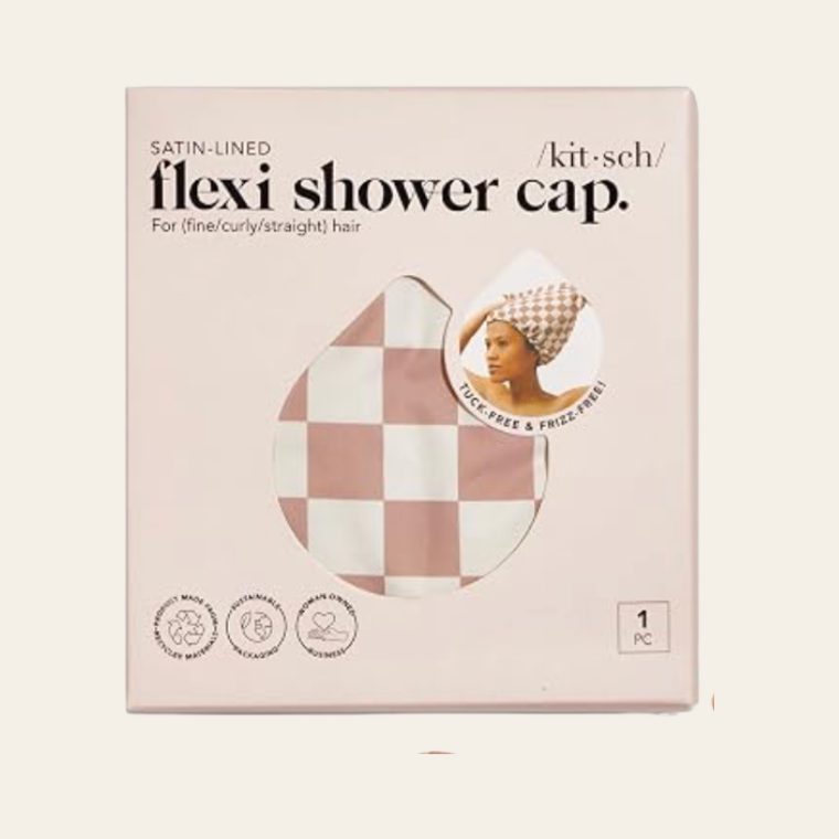 Kitsch Luxury Satin-Lined Flexi Shower Cap